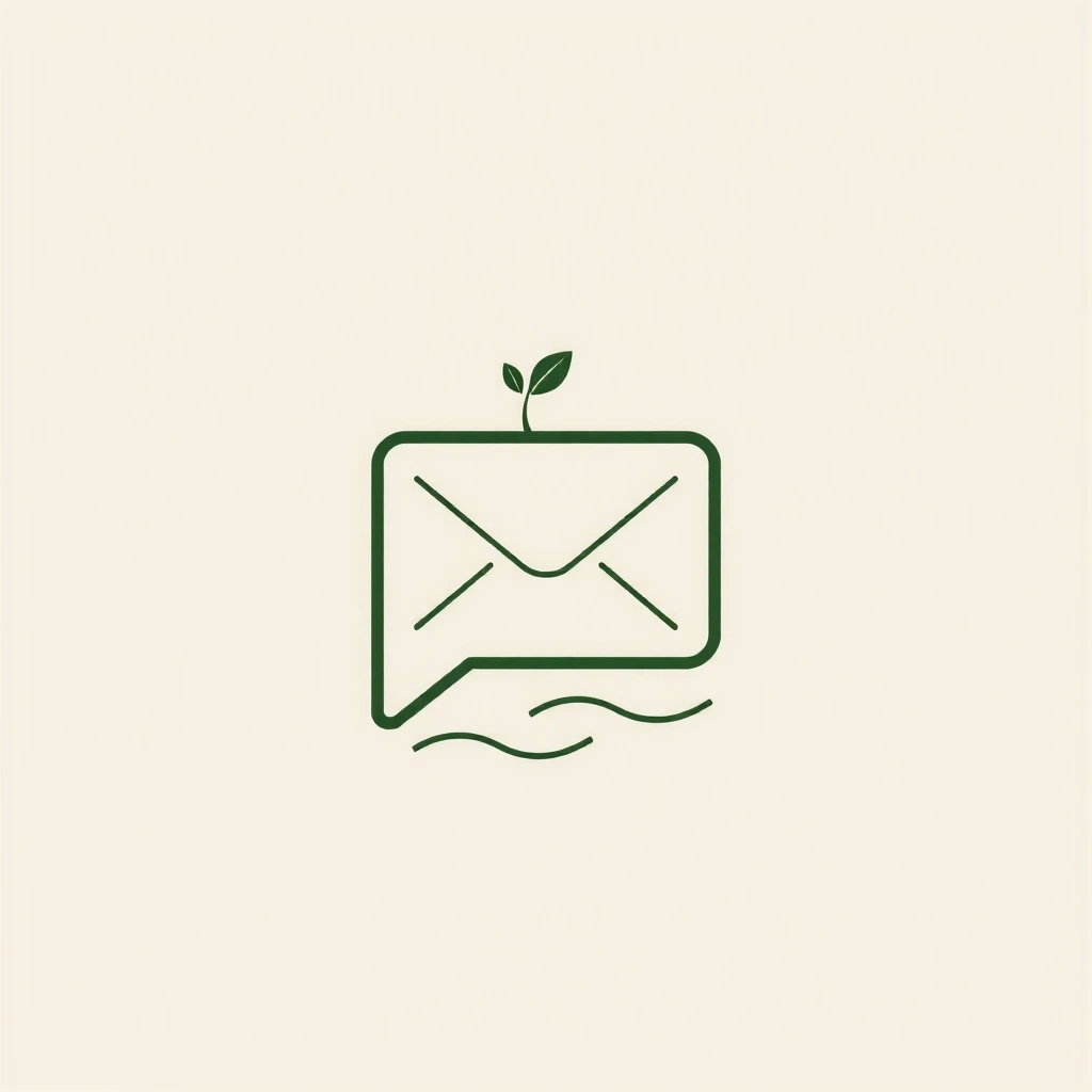 Stylizowana ikona komunikacji z naturalnymi elementami